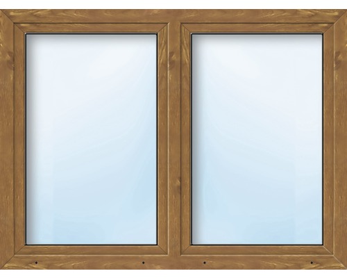Kunststofffenster 2-flg. ARON Basic weiß/golden oak 1050x500 mm
