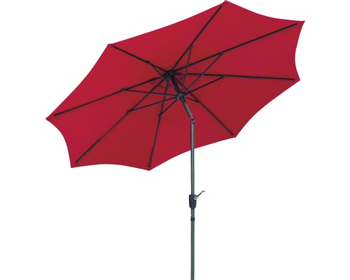 Sonnenschirm Schneider 270 x 270 x 260 cm Harlem Polyester 180 g/m² rot Roter Gartenschirm mit Metallgestell