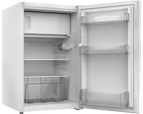 Offener Kühlschrank mit Fächern und Gefrierfach