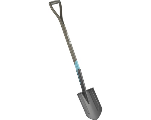 Gartenspaten aus Stahl mit D-Griff für Gartenarbeiten.