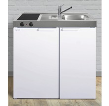 Stengel-Küchen Miniküche mit Geräten Kitchenline 90 cm Frontfarbe weiß glänzend Korpusfarbe weiß montiert-thumb-0