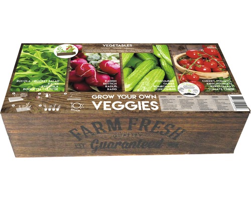 Grow-Box XL 'Farm Fresh Gemüse' Anzuchtkiste inkl. Gemüse Saatgut und Anzuchterde 39,5x19,5x12 cm
