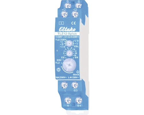 Eltako Treppenlicht Zeitschalter TLZ12-8plus 16A/250V 1 Schließer bis 2300 Watt Eltako Zeitschaltrelais TLZ12-8plus