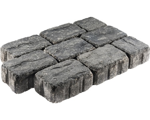 Rechteckige Pflastersteine aus Stein, neun Stück