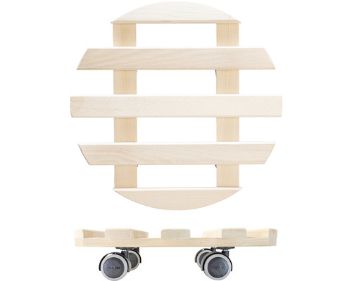 Pflanzenroller aus Holz mit Rollen