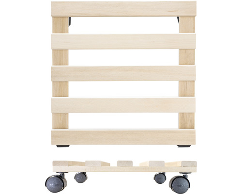 Pflanzenroller aus Holz mit Rollen