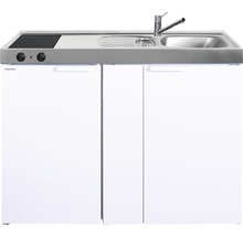 Stengel-Küchen Miniküche mit Geräten Kitchenline 120 cm Frontfarbe weiß glänzend Korpusfarbe weiß montiert-thumb-0