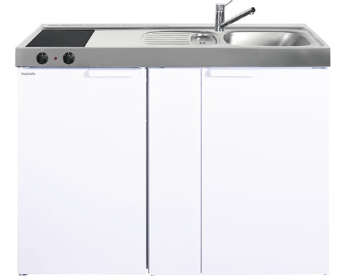 Stengel-Küchen Miniküche mit Geräten Kitchenline 120 cm weiß glänzend montiert Variante rechts