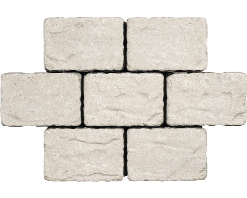 Verbundpflastersteine aus Stein, sieben Stück