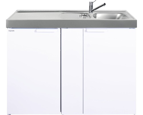 Stengel-Küchen Miniküche mit Geräten Kitchenline 120 cm weiß glänzend vormontiert Variante rechts