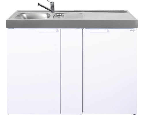 Stengel-Küchen Miniküche mit Geräten Kitchenline 120 cm weiß glänzend vormontiert Variante links