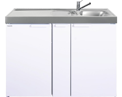 Stengel-Küchen Miniküche mit Geräten Kitchenline 120 cm weiß glänzend vormontiert Variante rechts