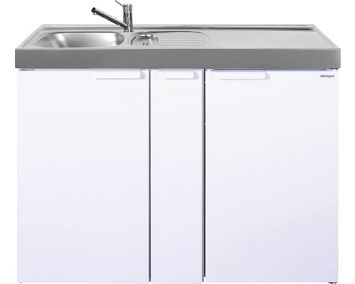 Stengel-Küchen Miniküche mit Geräten Kitchenline 120 cm weiß glänzend vormontiert Variante links