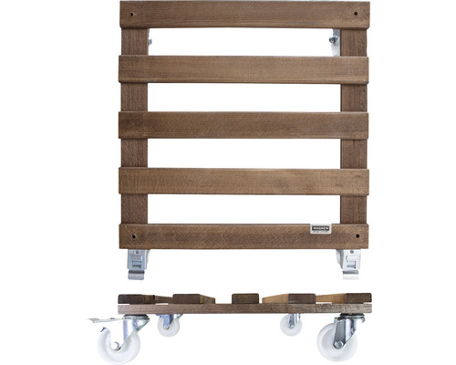 Pflanzenroller aus Holz mit Rollen