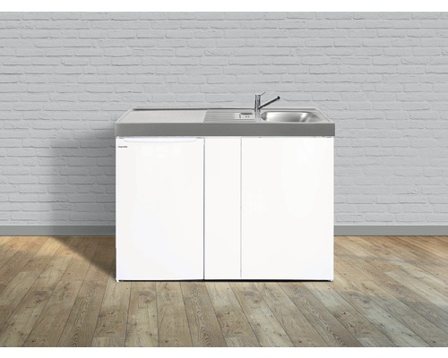 Stengel-Küchen Miniküche mit Geräten Kitchenline 100 cm Frontfarbe weiß glänzend Korpusfarbe weiß montiert-0
