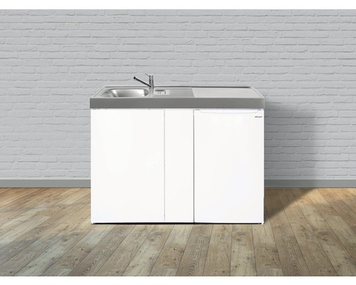Stengel-Küchen Miniküche mit Geräten Easyline 100 cm Frontfarbe weiß glänzend Korpusfarbe weiß montiert