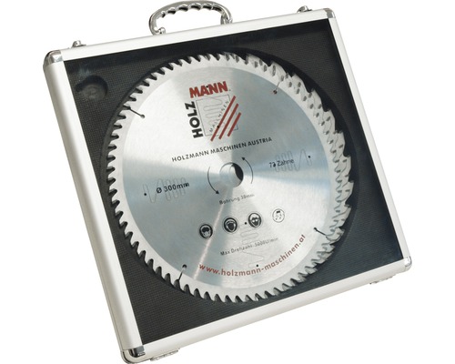Hartmetall Kreissägeblatt Set Holzmann 3-tlg Ø 254mm, 24Z, 42Z, 60Z Holzmann Kreissägeblatt im Koffer, 300 mm Durchmesser
