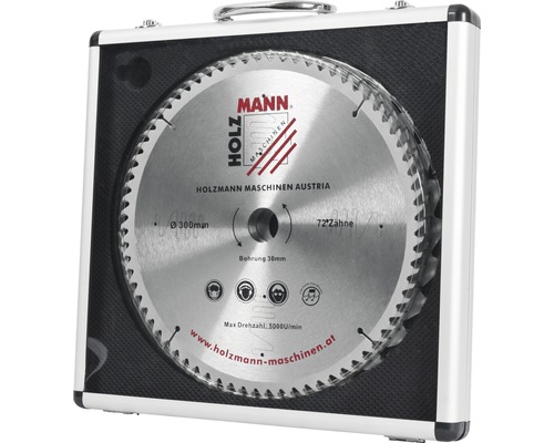 Hartmetall Kreissägeblatt Set Holzmann 3-tlg Ø 300mm, 28Z, 48Z, 72Z Holzmann Maschinen Austria Kreissägeblatt mit 72 Zähnen im Koffer