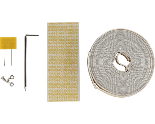 Insektenschutzgitter Befestigungsset mit Rolle, Haken, Stift, Ösen und Gegenplatte