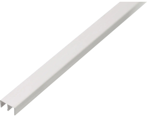 Führungsschienenprofil oben PVC weiß 6,5 mm, 1 m Kunststoff-Sockelleiste