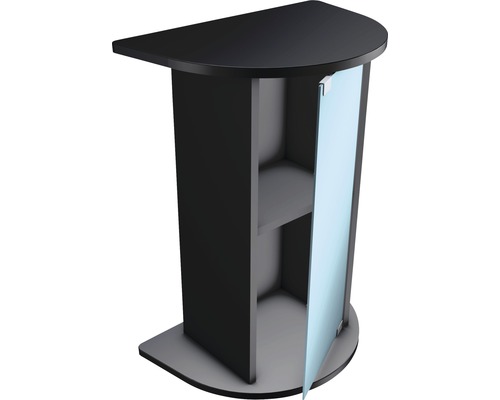 Schwarzer Aquarienschrank mit Tür und Regal