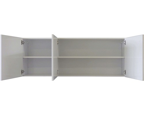 Geöffneter Hängeschrank mit Regalböden