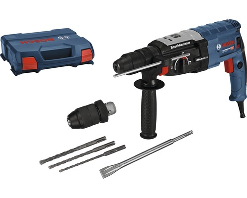 Bohrhammer mit SDS plus Bosch Professional GBH 2-28 F inkl. Flachmeißel, 3-tlg. Bohrer-Set SDS plus-5 (6/8/10 mm) und L-Case