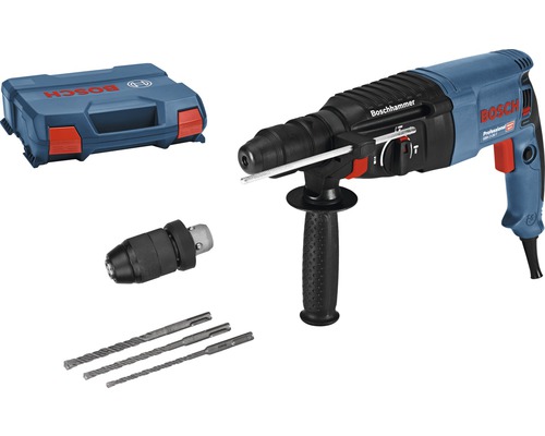 Bohrhammer mit SDS plus Bosch Professional GBH 2-26 F inkl. Handwerkerkoffer, 13-mm-Schnellwechselbohrfutter und 3-tlg. Bohrer-Set SDS plus-5 (6/8/10 mm) Bosch Bohrhammer mit Bohrer, Bohrfutter und Koffer