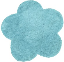 Blauer Teppich in Blumenform