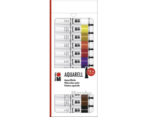 Marabu Künstler- Aquarellfarbe Set 12x 12 ml