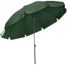 Grüner Sonnenschirm mit Mittelstock für den Garten