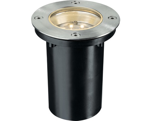 Bodeneinbaustrahler aus Metall und Kunststoff