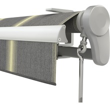 SOLUNA Gelenkarmmarkise Trend 2,5x2 Stoff Dessin D417 Gestell Silber eloxiert inkl. Motor, Wandschalter und Nothandkurbel-thumb-3