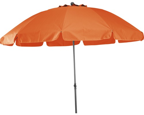 Oranger Sonnenschirm mit Metallstange