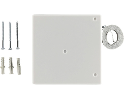 Unterputzkasten mit Schrauben, Dübeln und Dichtband