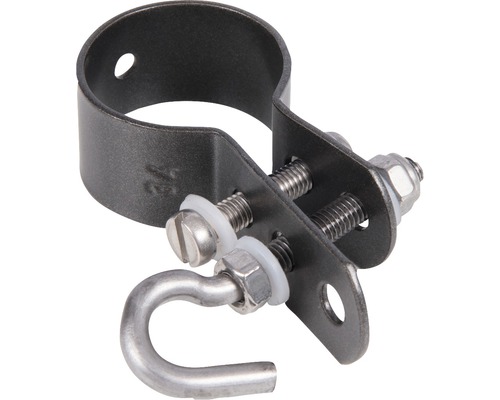 Schelle GAH Alberts für Geflechtspannstäbe ⌀ 38 mm anthrazit Rohrschelle mit Haken zur Befestigung