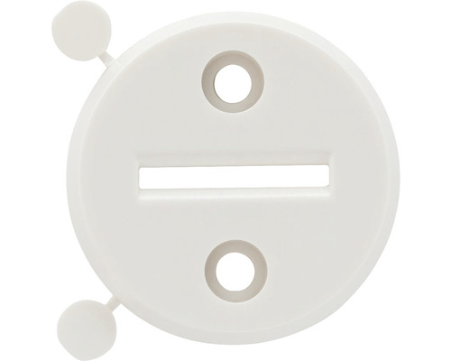 Abdeckkappe mit Schlitz und zwei Befestigungslöchern