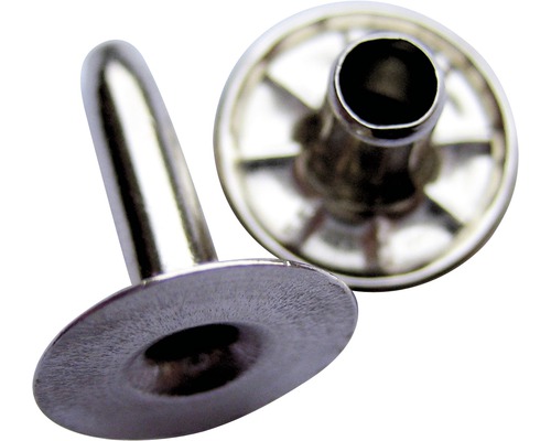 Hohlniete Aluminium vernickelt 6x12x15 mm 12er Pack Zwei Hohlnieten aus Metall