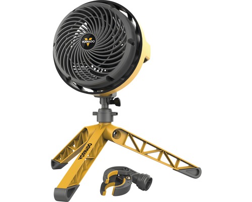 Vornado EXO5 Zirkulator Baustellen-Ventilator mit Dreifuss + Montagehalterung 44 Watt Ø 22 cm Vornado Ventilator mit Stativ und Klemme