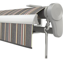 SOLUNA Gelenkarmmarkise Trend 2,5x2 Stoff Dessin D422 Gestell Silber eloxiert inkl. Kurbel-thumb-3