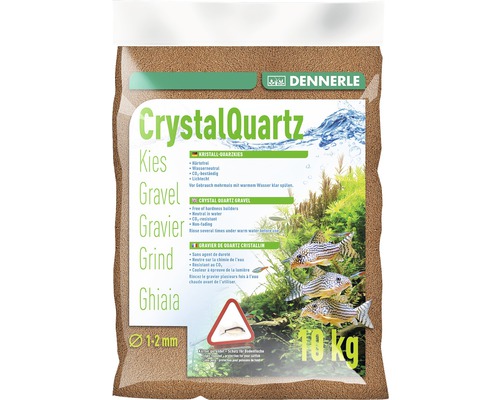 Kristall-Quarzkies Dennerle 10 kg, braun Dennerle Crystal Quartz Kies 1-2 mm, 10 kg Packung
