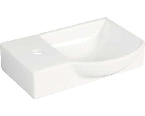 form&style Möbel-Waschtisch FELINA rechts 45 cm Keramik weiß ohne Armatur