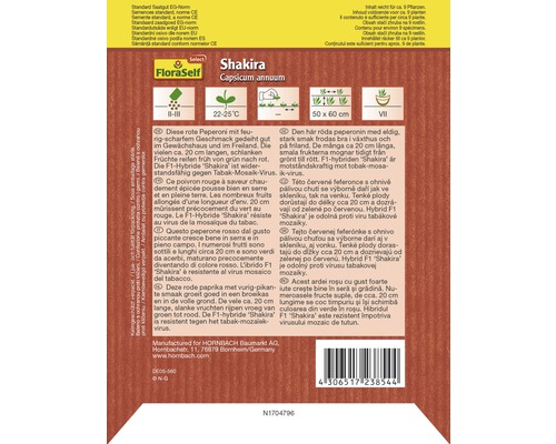FloraSelf Shakira Capsicum annuum Samenpackung