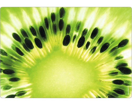 Küchenrückwand mySPOTTI pop Kiwi 59x41 cm Nahaufnahme einer Kiwischeibe