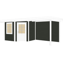 Saunahaus Weka Salo B inkl.7,5 kW Ofen u.digitaler Steuerung mit Holztüre und Isolierglas wärmegedämmt anthrazit/weiß