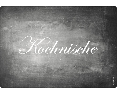 Küchenrückwand mySPOTTI pop Kochnische 59x41 cm Küchennische Schriftzug auf Tafel