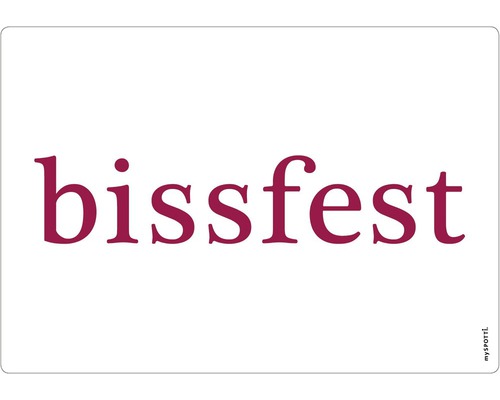 Küchenrückwand mySPOTTI pop Bissfest 59x41 cm bissfest Schriftzug