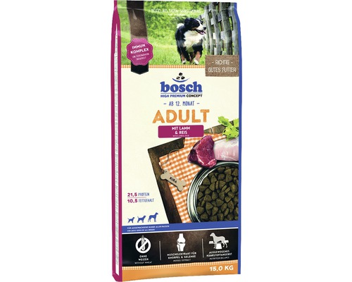 Hundefutter trocken bosch Adult Lamm und Reis 15 kg