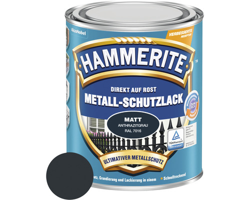 HAMMERITE Metallschutzlack matt anthrazitgrau 250 ml Hammerite Metallschutzlack direkt auf Rost, Anthrazitgrau RAL 7016