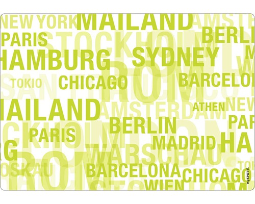 Küchenrückwand mySPOTTI pop Cities green 59x41 cm